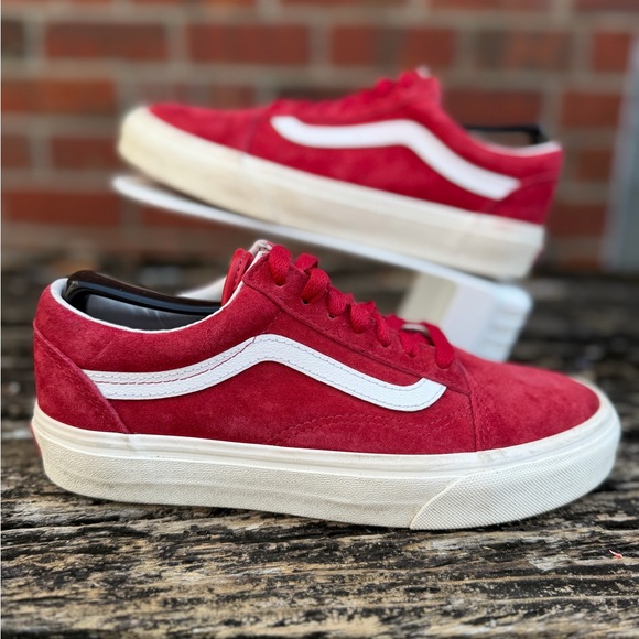 2020 Vans Old Skool 'Pig Suede - Red Chili Pepper' Unisex Lace Up Sneakers M5 - Picture 10 of 13